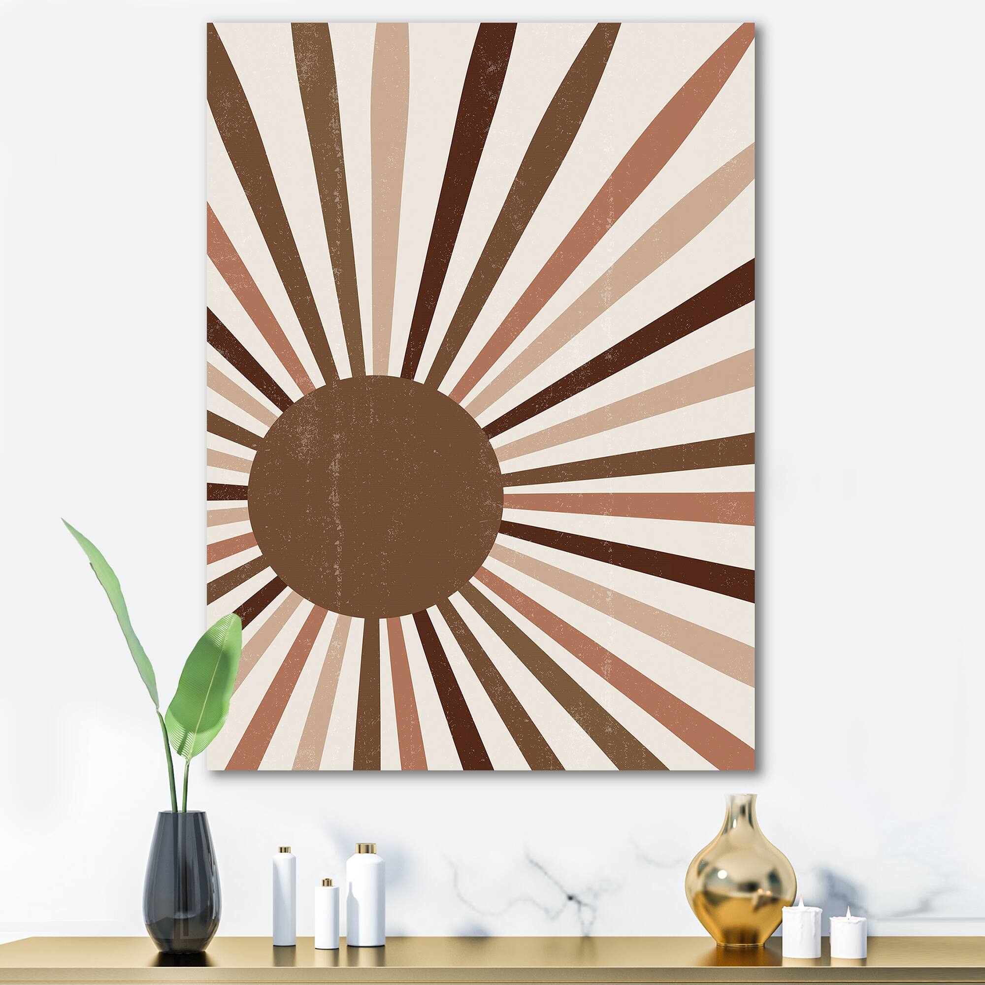 Designart - Minimalist Bright Shining Terracotta Sun Rays